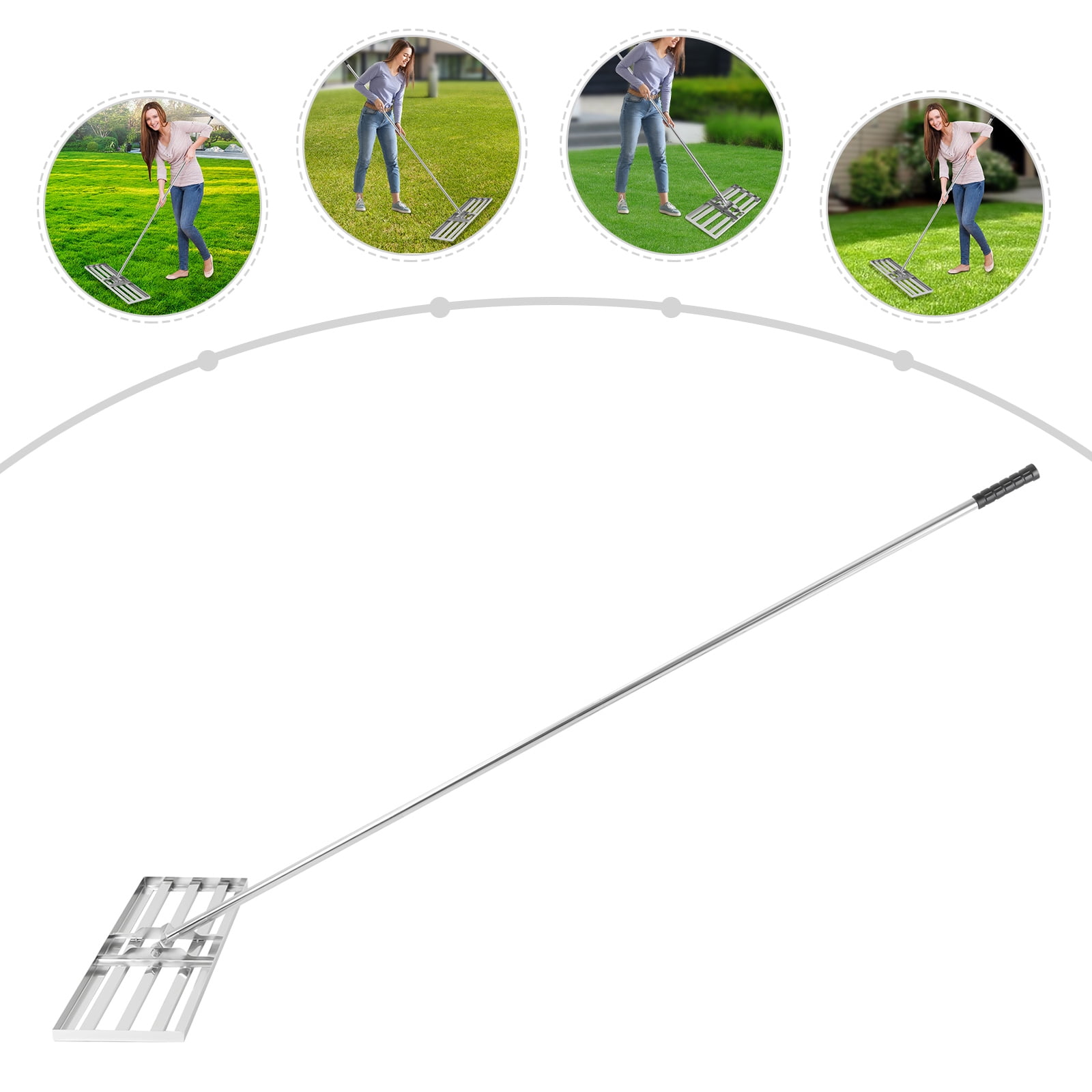 30"x 10" Stainless Steel Lawn Yard Leveling Tool Landscape Gardening Leveler for Farms, Backyards, Gardens