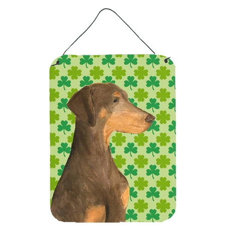 Carolines Treasures SS4410DS1216 Doberman St. Patricks Day Shamrock Portrait Wall or Door Hanging Prints 12WX16H
