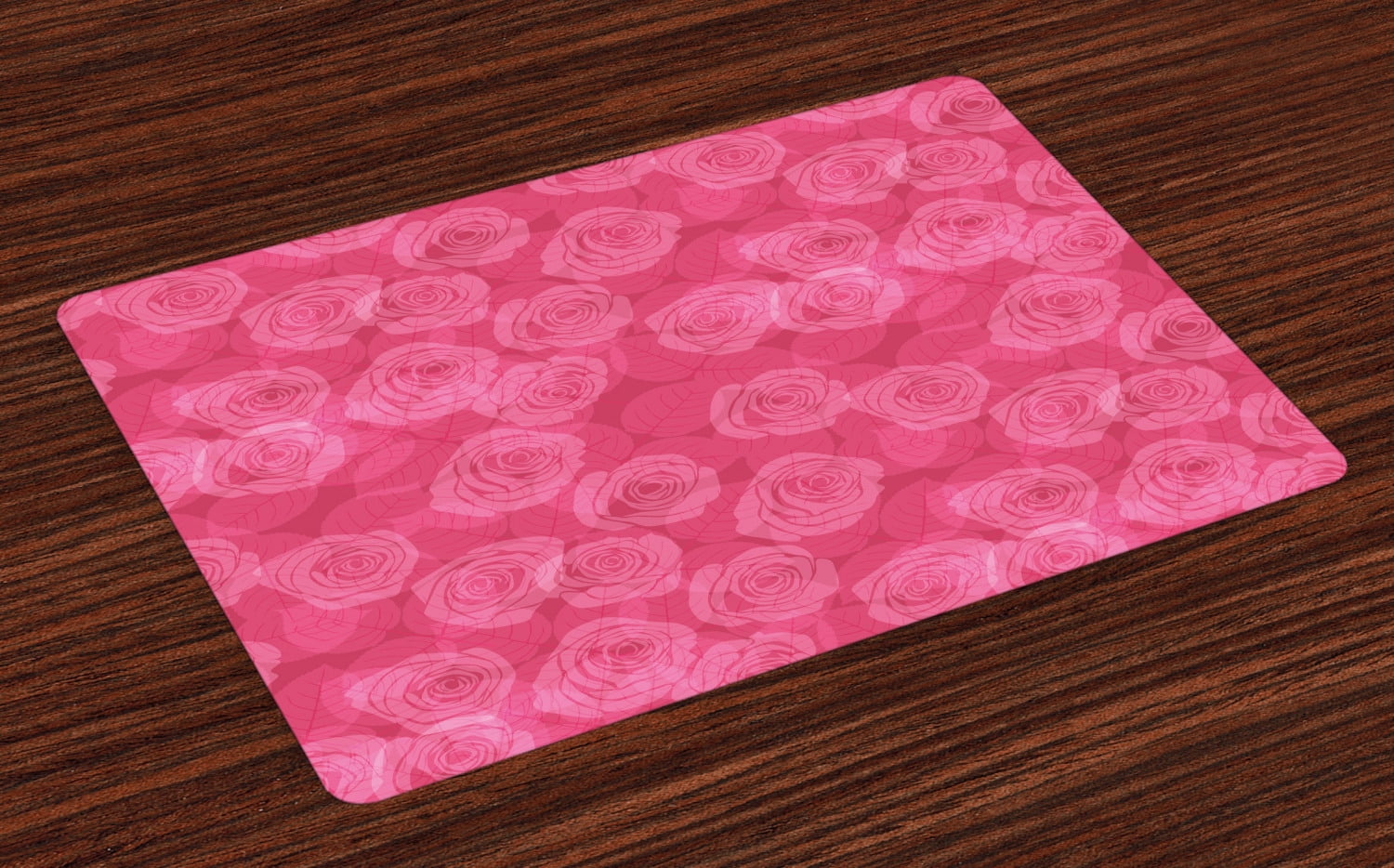 Rose Placemats Set of 4 Shades of Pink with Gentle Seasonal Flora