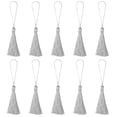 thumbnail image 1 of Marcapáginas Borlas - 20uds 6.5" Sedoso Suave Mini Borla con Lazos para Llavero Graduación Mano Hecho Bricolaje Artesanía Accesorio, Gris, 1 of 5