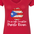 thumbnail image 4 of Inktastic I'm So Cute, I Must Be Puerto Rican Sunflower Puerto Rico Women's V-Neck T-Shirt, 4 of 5