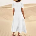 thumbnail image 4 of Maxi Dresses For Women 2025 Sevevn Women's Summer Short Sleeve Solid Color Soft Comfortable Long Dress, 4 of 6