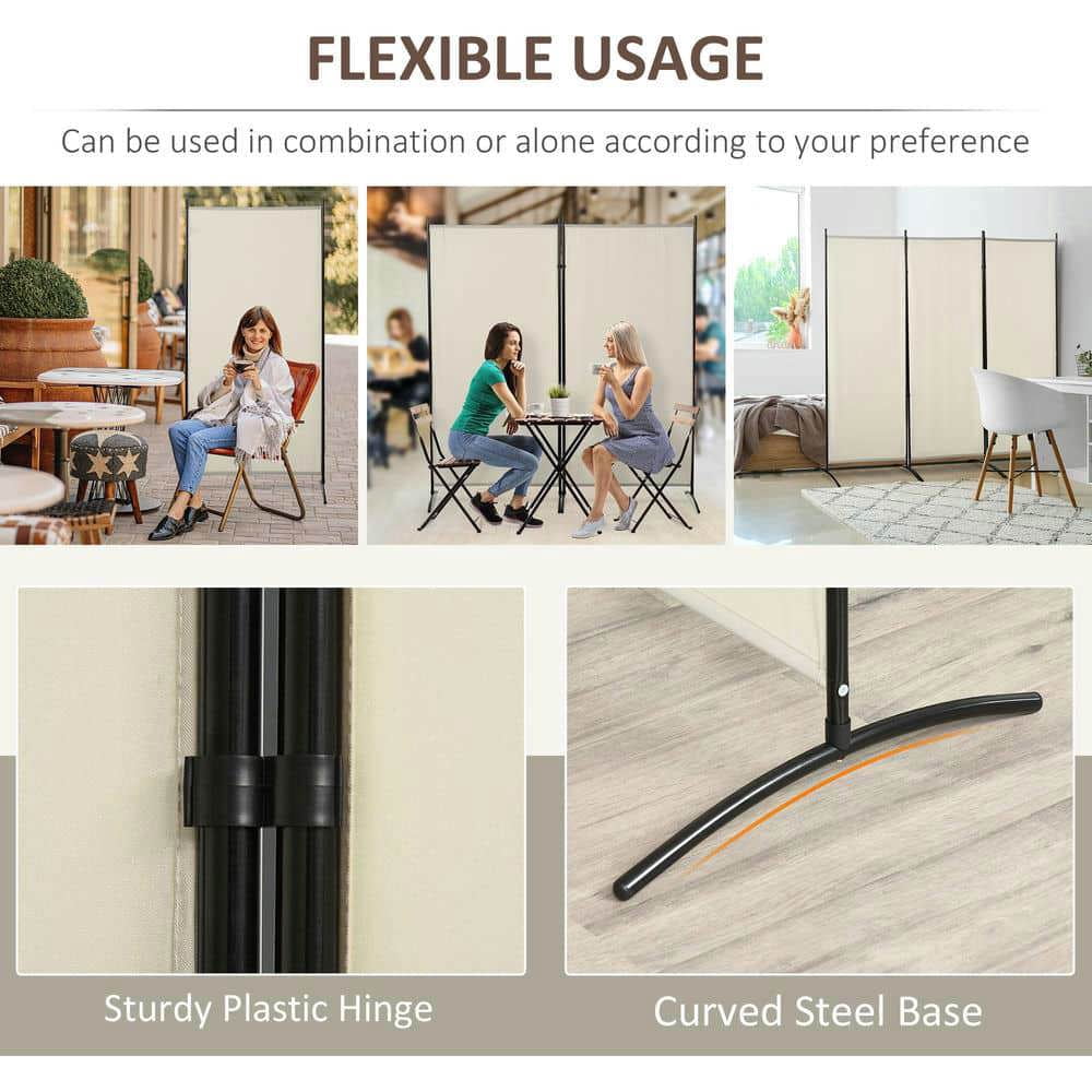 Spaco 6' 3 Panel Room Divider, Functional and Stylish Privacy Screen for Indoor as Living Room, Entryway, Beige