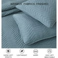 thumbnail image 5 of Chezmoi Collection Weaver Dusty Blue Bedspread Coverlet Set Crinkle Textured Zig Zag Bedding Cover Quilt Set 3-Piece King, 5 of 6