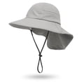 thumbnail image 2 of UPF 50+ UV Sun Protection Baby Hat with/Neck Flap and Drawstring/Grey, 2 of 8
