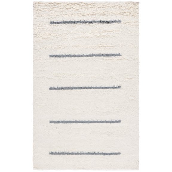 SAFAVIEH Kenya Siomha Striped Area Rug, Ivory/Grey, 3' x 5'