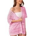 thumbnail image 5 of Uvplove Women Swimsuit Cover Up Crochet Summer Bathing Suit Swimwear Beach Vacation Outfits,Light Pink,XXL, 5 of 14