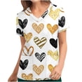 thumbnail image 1 of LSLJS Blouse à Manches Courtes Col en V pour Femmes Imprimé Saint-Valentin avec Poches, Blouses Médicales pour Femmes, 1 of 4
