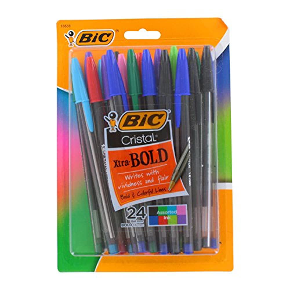Lot of 6 LIGHT PINK Bic Cristal Ballpoint Pens 1.6mm NEW! Xtra-Bold 