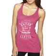 thumbnail image 1 of Wild Bobby Saved By Jesus Fueled By Coffee Inspirational/Christian Women Tri-Blend Racerback Tank Top, Vintage Pink, Large, 1 of 5