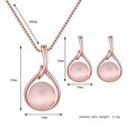 thumbnail image 3 of TheFound Women Lady Shiny Crystal Necklace Ear Studs Plated Gold Set Gift, 3 of 7