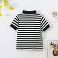 thumbnail image 6 of Pink Polo Shirt Boys 10-12 Striped Polo Shirts for Boy Short Sleeve Half Button Casual Trendy Comfort Breathable Tops Summer Kids Outfits, 6 of 7