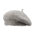 thumbnail image 2 of Soft Knit Solid Color Beanie, Plush Metal Labeling Brimless Beanie Cap for Women, Stretchy Knitted Painter Hat, 2 of 8
