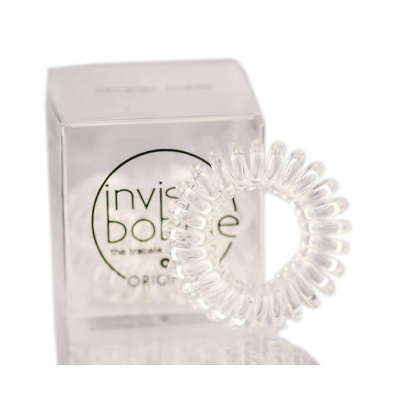 Crystal Clear , Invisibobble The Traceless Hair Ring - 'Original' , Hair Beauty Product - Pack of 1 w/ Sleek Pin Comb