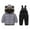 1#Grey, variant on Kiijoy Toddler Boys Winter Snowsuit Hooded Jacket Padded Overalls Outfits, Sizes 4-5T