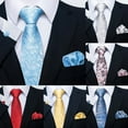 thumbnail image 3 of Synzerm Mens Solid Color Formal Necktie and Pocket Square Cufflinks Sets, 3 of 5