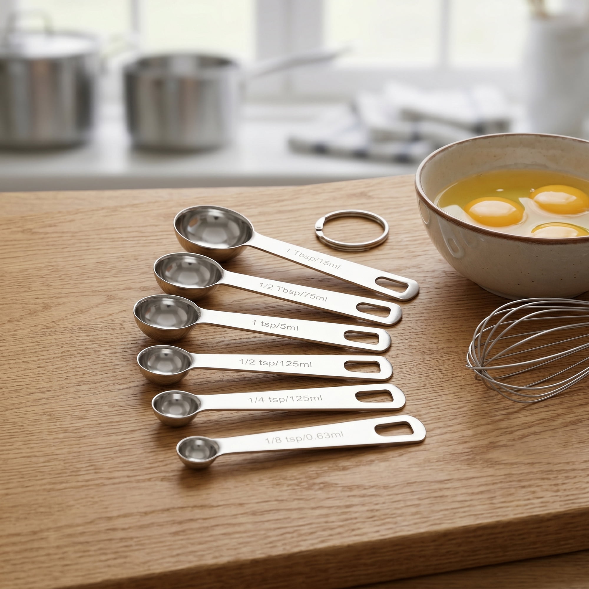 Unique Bargains Durable Steel Measuring Rust Resistant Metal Spoons Silver-A 6Pcs