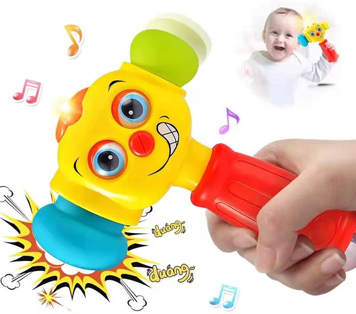 LONGRV 1Pcs Baby Toys 12-24 Months Funny Changeable Hammer Toys for Kids,Musical Toys,Educational Toys for Toddlers
