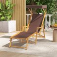 thumbnail image 2 of Costway Birch Wood Chaise Lounge Chair with Adjustable Canopy Reclining Backrest & Footrest Brown, 2 of 9