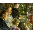 thumbnail image 3 of Kalckreuth, Leopold Graf von 24x20 Black Modern Framed Museum Art Print Titled - Children by the Christmas tree, 3 of 5