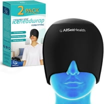 2 Pack - Migraine Relief Cap Ice Head Wrap Headache and Migraine Hat | Headache Relief with Hot/Cold Gel Head Ice Pack with Face and Eye Headache Mask Compress - FSA HSA Eligible Items