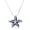 Blue, variant on Starfish Pendant Necklace Earring Rhinestone Crystal Rhodium Plated 17 Inch Snake Chain J0889-BL