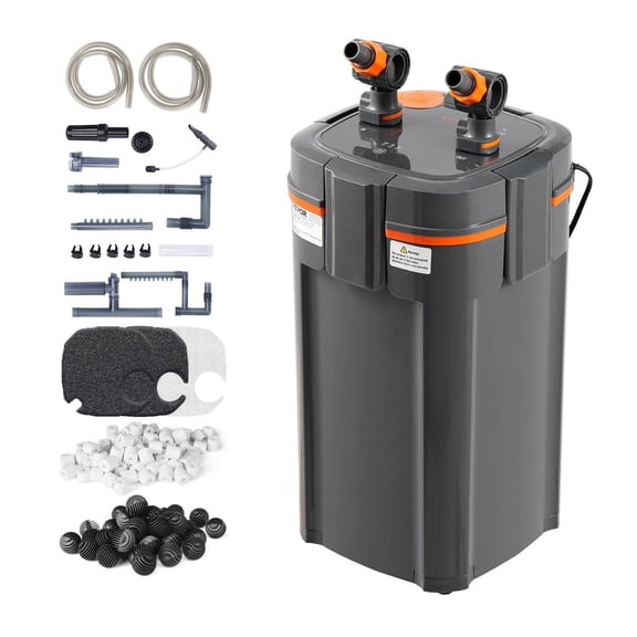 Aquarium Filter 264 GPH, 75 Gallon Canister Filter, Ultra-Quiet Submersible Filter with UV, Internal Power Filter for Fish Tanks, Multiple Filtration Stages