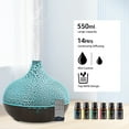 thumbnail image 5 of 550ml Ultrasonic Essential Oil Diffuser & Humidifier  Crack Design  Auto Shut Off  Quiet  Aromatherapy for Home  Bedroom  Office  Spa, 5 of 6