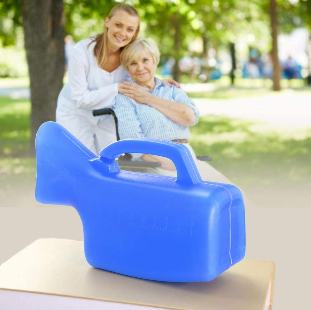 2Pack*1000ML,Female Urinals Blue Urine Bottle Urinal for Women Portable