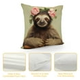 thumbnail image 4 of Creowell Short Plush Pillowcase Lovely Sloth Design White, 4 of 5