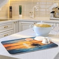 thumbnail image 6 of Dish Drying Mat Kitchen Counter Boat and Sunset Dishes Drainer Pad Absorbent Microfiber Reversible 16"x18", 6 of 7