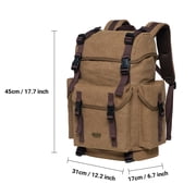 KAUKKO Mens Womens School backpack hiking backpack travel bag laptop backpack outdoor sports leisure daypacks Khaki(Canvas)