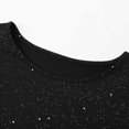 thumbnail image 6 of Bibifish Womens T-Shirts Elegant Mesh Long Sleeves Graphic Printed Tee Tops Black New Year'S Eve Outfit Sequins Tops For Ladies, 6 of 9
