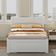 thumbnail image 3 of Euroco Twin Size Platform Bed Frame with Storage Shelves and Drawer for Kids Teens Room, White, 3 of 17