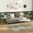thumbnail image 2 of Gymax Ensemble de Tables Gigognes Rondes de 3 Tables Basses Modernes/de Style Ferme avec 2 Tables d'Appoint Blanc et Or, 2 of 9