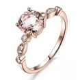 thumbnail image 2 of 1.25 Carat Peach Pink Real Morganite Moissanite Engagement Ring Jewelry with 18k Gold Plating, 2 of 6