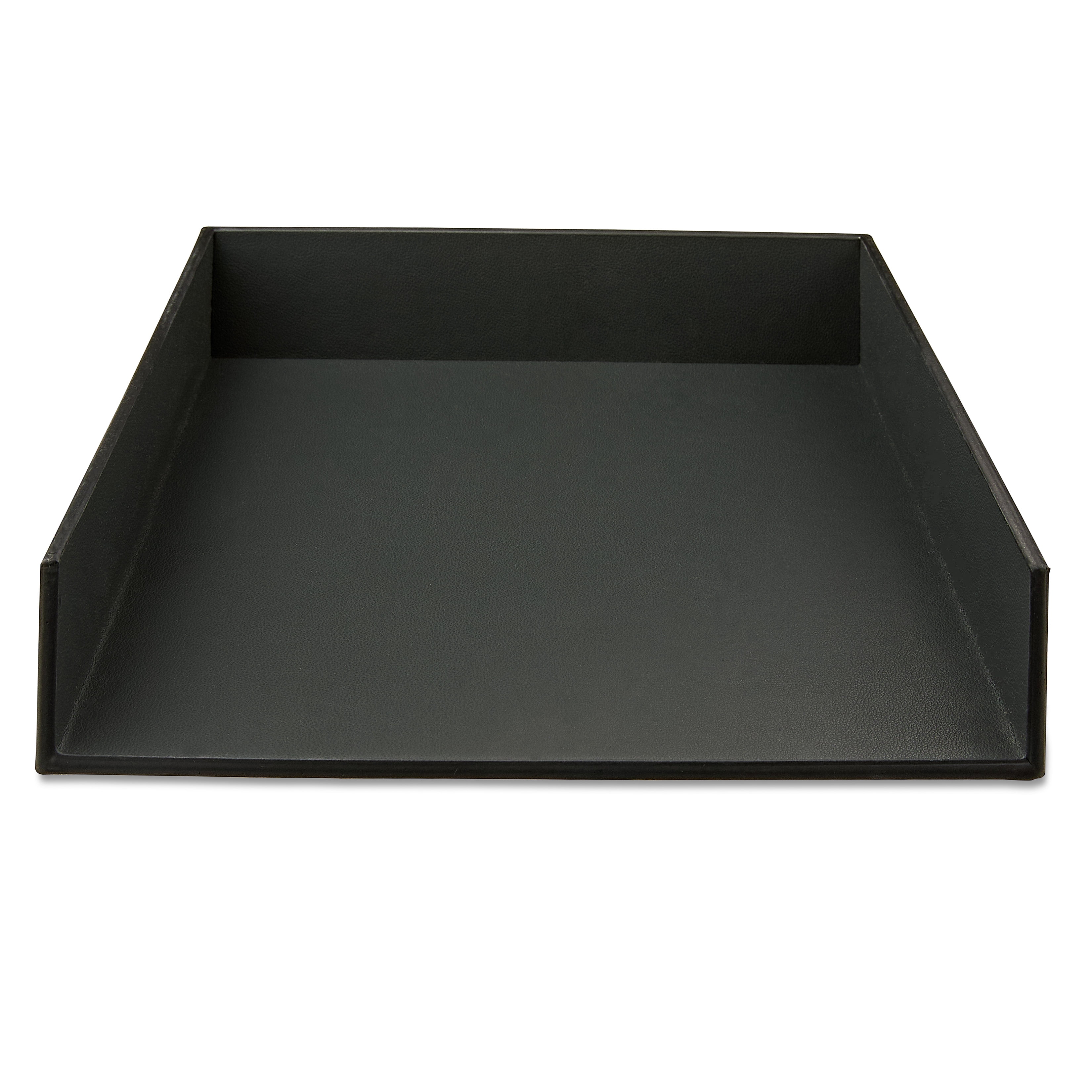 (3 pack) Pen+Gear Simulated Leather Letter Tray, 10 in x 12 in x 2 in, Rich Black