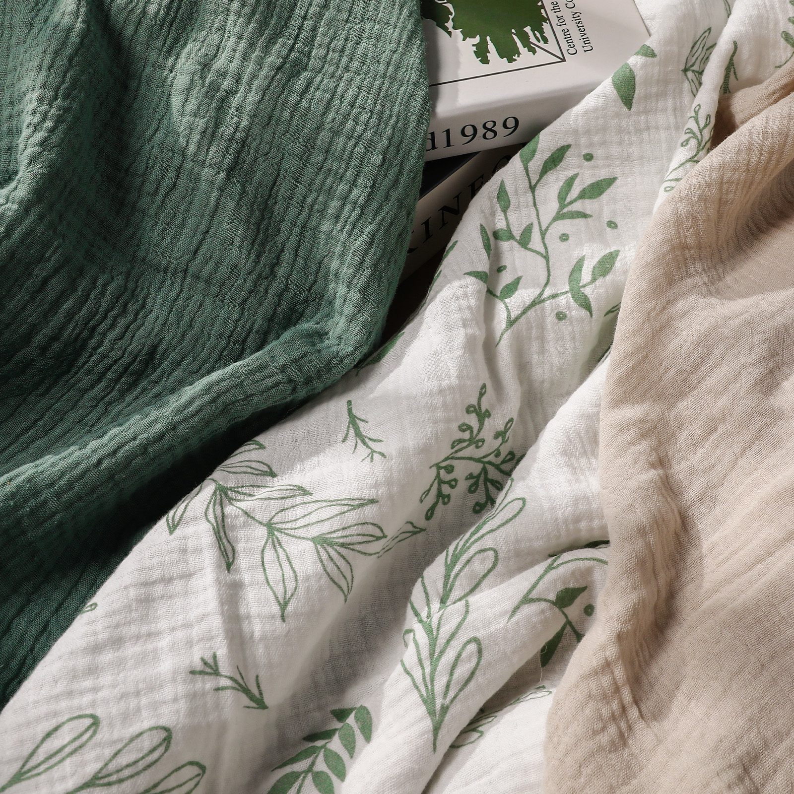 Gllquen Baby Organic Cotton Swaddle Blankets, 3-Pack photo 4