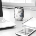 thumbnail image 3 of Floral 12oz Stainless Steel Insulated Wine Tumbler with Lid and Straw – Double Wall Vacuum Mug for Hot & Cold Drinks, 304 Steel Interior, Sweat-Free Design,Thanksgiving,Christmas, Spring,Flower, 3 of 5