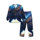thumbnail image 1 of Balery Moonlit Blue Wolf Pijama para Hombre de Dos Piezas con Manga Larga, Conjunto de Dormir y Descanso Suave con Bolsillos-Medium, 1 of 7