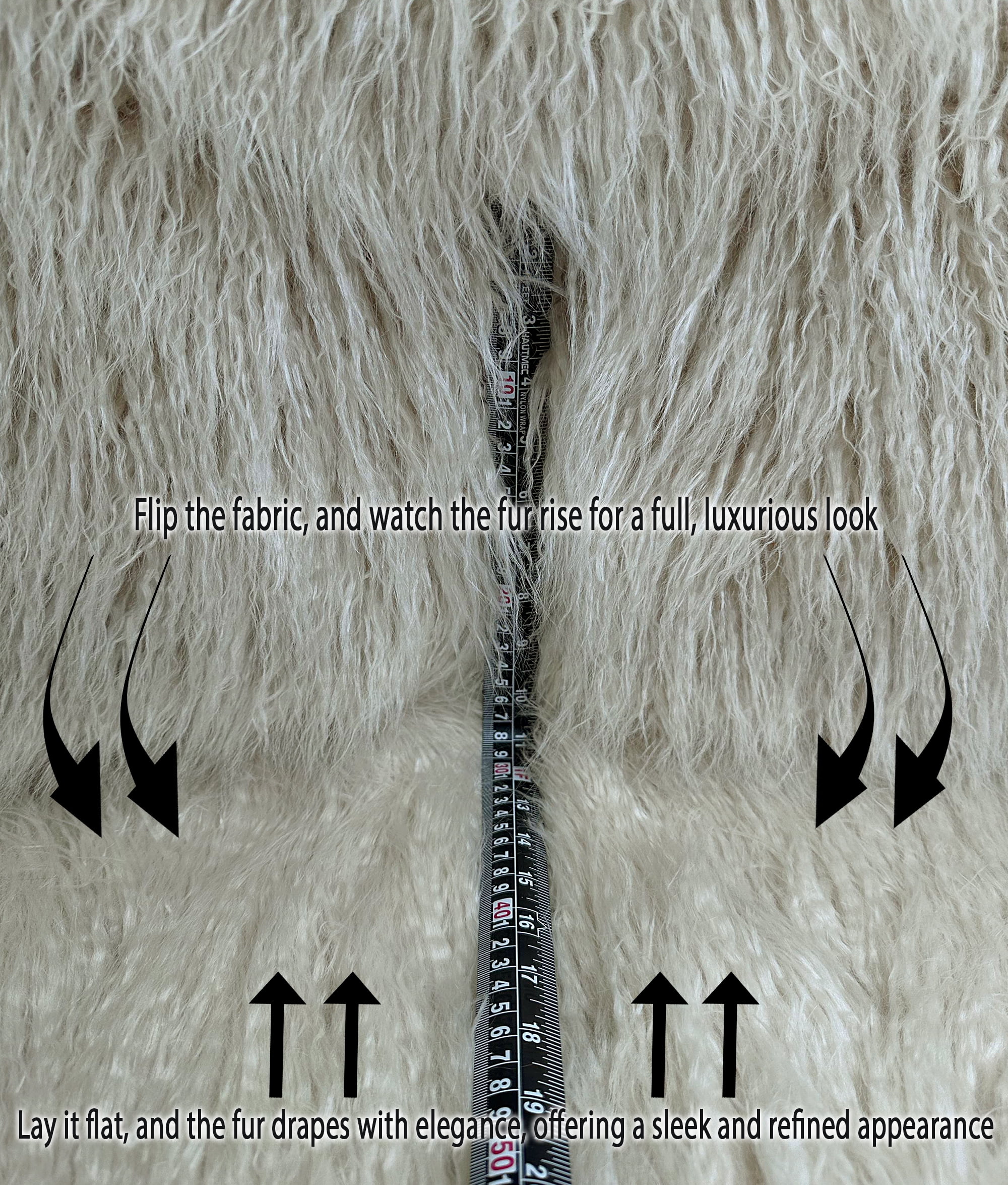 Faux Fake CURLY Yak FUR 3.5" LONG Pile Japanese Fire Retardant Yarn 2.3oz Per Yard / Craft, Sewing Cosplay 58" Wide Sold by Continuous Yard (Latte Cream)