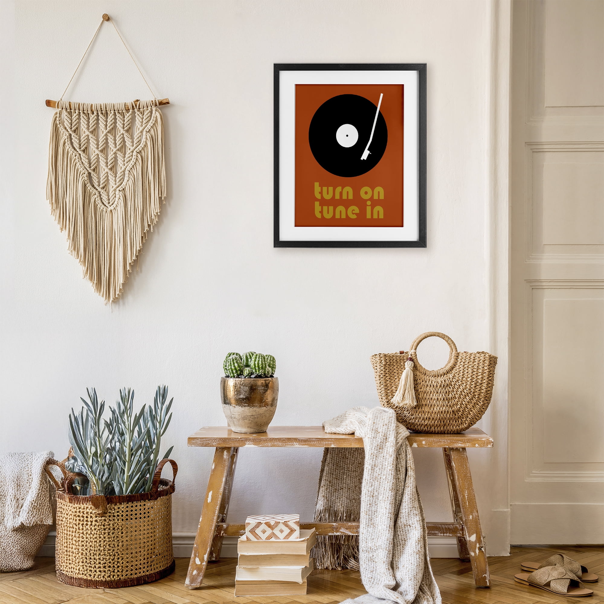 Stupell Industries Turn On Tune In Black Framed Print Under Glass, design by Tom Quartermaine