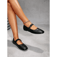 thumbnail image 4 of Women’s Vintage Mary Jane Flats, Classic Square Toe Buckle Strap Shoes, Retro Low Heel Ballet Flats, Soft Faux Leather Slip-On Dress Shoes for Daily Wear, Work, Casual, 4 of 6