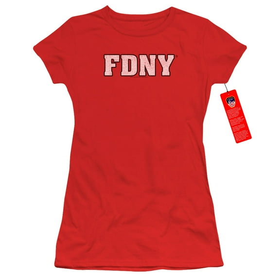 New York City Fdny Junior Women's T-Shirt Sheer Red