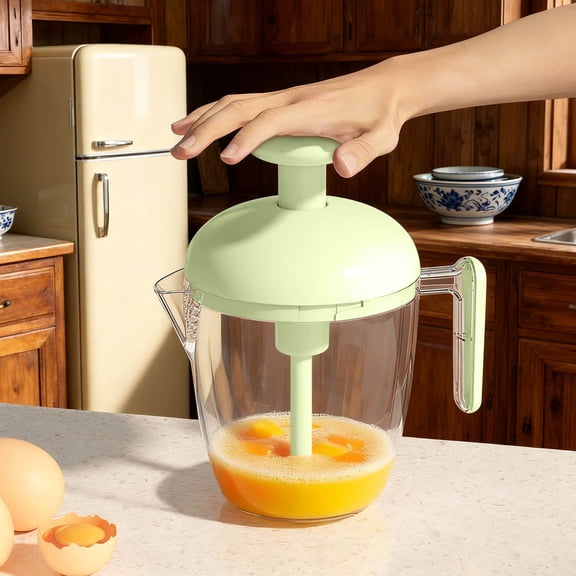 Manual Egg Beater, Hand Crank Egg Whisk for Home, Multifunctional Press Rotate Mixing Tool with Strainer, Handheld Mixer for Beating, Whipping & Mixing, Effortless Operation for Eggs, Milk Foam