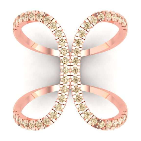 0.5 ctw Statement Anniversary Ring for Women | Round Cut Natural Morganite | Hyperallergenic Solid 14K Rose Gold