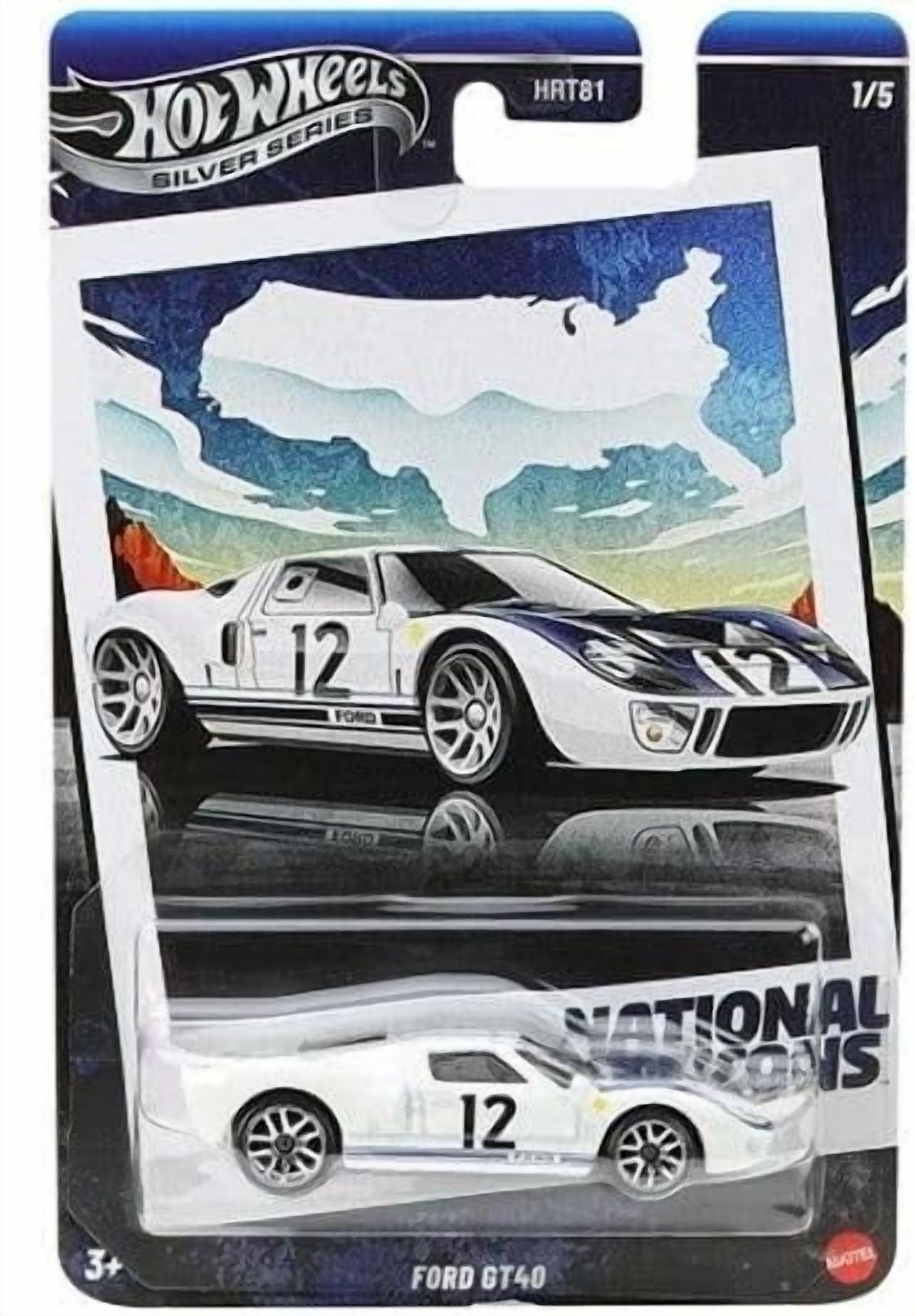 Hot Wheels National Icons Collection, Premium Die-Cast Cars, Silver Series, 4-Pack