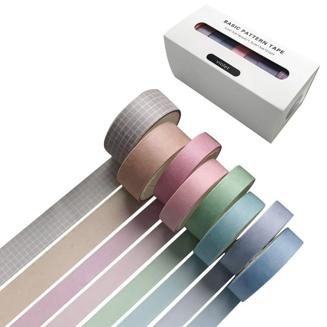 Less Than 5 Adhesive Tape 8 /Box Washi Tape Adhesive Convenient Solid Colors Decorative Students School Scrapbook Stickers for Decorating