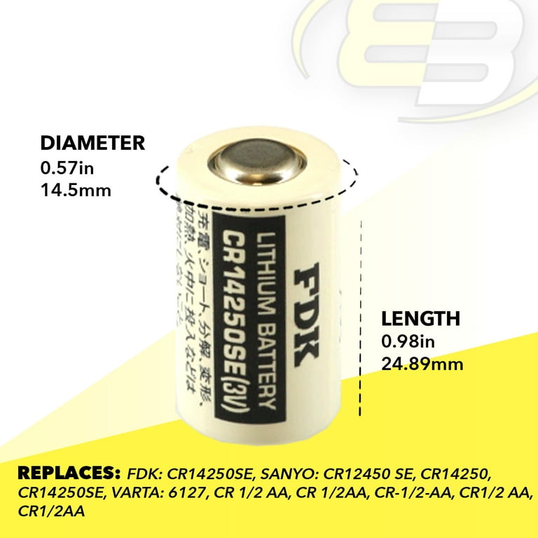 Lithium Batteries - 1/2 AA 