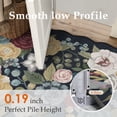 thumbnail image 5 of BERTHMEER 2'x8' Scalloped Runner Rugs for Hallway Bathroom Bedroom Entryway Entrance Non Slip Washable Navy Vintage Hand-Painted Watercolor Roses Floral Blush Pink Dusty Blue Flower Runner Rugs, 5 of 5